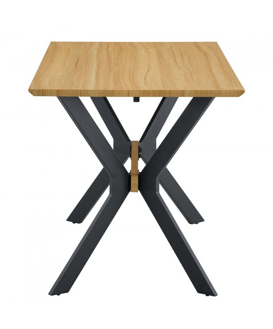 Τραπέζι Τραπεζαρίας ArteLibre ELDRIDGE Sonoma/Μαύρο Μέταλλο/Μοριοσανίδα 160x80x74cm