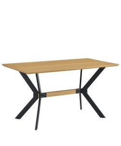 Τραπέζι Τραπεζαρίας ArteLibre ELDRIDGE Sonoma/Μαύρο Μέταλλο/Μοριοσανίδα 160x80x74cm