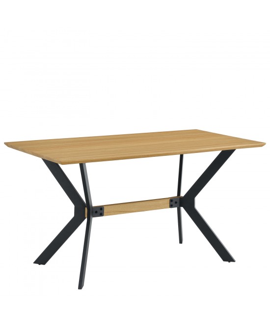 Τραπέζι Τραπεζαρίας ArteLibre ELDRIDGE Sonoma/Μαύρο Μέταλλο/Μοριοσανίδα 120x60x74cm