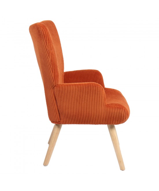 Πολυθρόνα ArteLibre LIRA Σάπιο Μήλο Ύφασμα Κοτλέ/Ξύλο 94.5x64x70.5cm