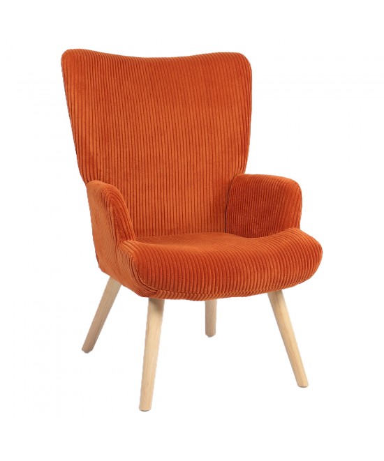 Πολυθρόνα ArteLibre LIRA Σάπιο Μήλο Ύφασμα Κοτλέ/Ξύλο 94.5x64x70.5cm