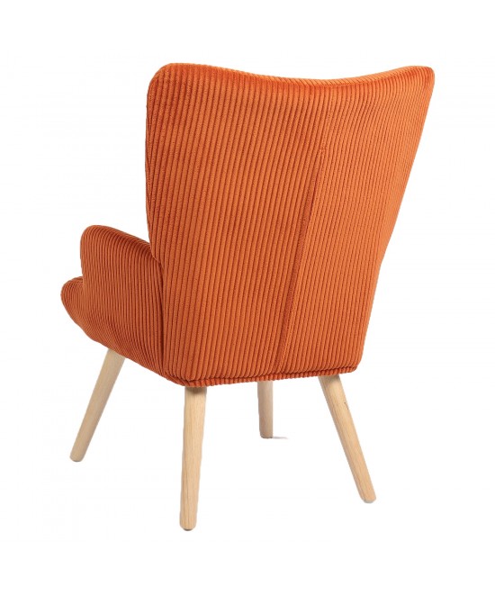 Πολυθρόνα ArteLibre LIRA Σάπιο Μήλο Ύφασμα Κοτλέ/Ξύλο 94.5x64x70.5cm