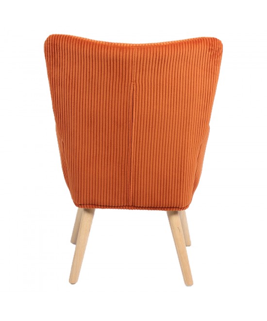 Πολυθρόνα ArteLibre LIRA Σάπιο Μήλο Ύφασμα Κοτλέ/Ξύλο 94.5x64x70.5cm