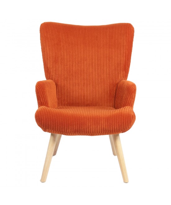 Πολυθρόνα ArteLibre LIRA Σάπιο Μήλο Ύφασμα Κοτλέ/Ξύλο 94.5x64x70.5cm