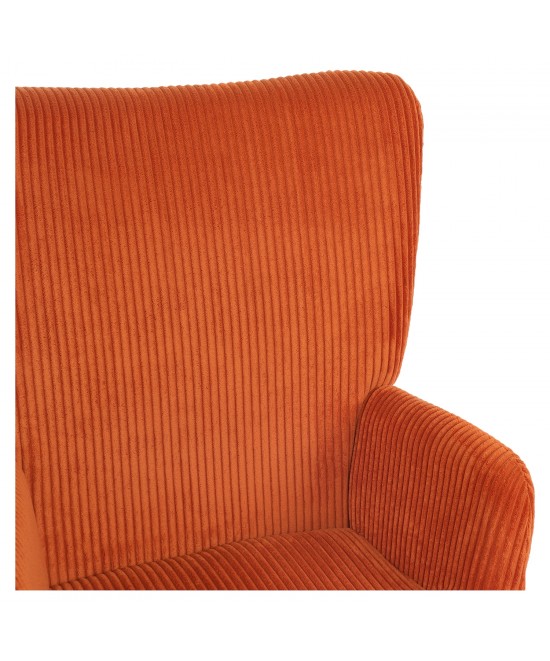 Πολυθρόνα ArteLibre LIRA Σάπιο Μήλο Ύφασμα Κοτλέ/Ξύλο 94.5x64x70.5cm