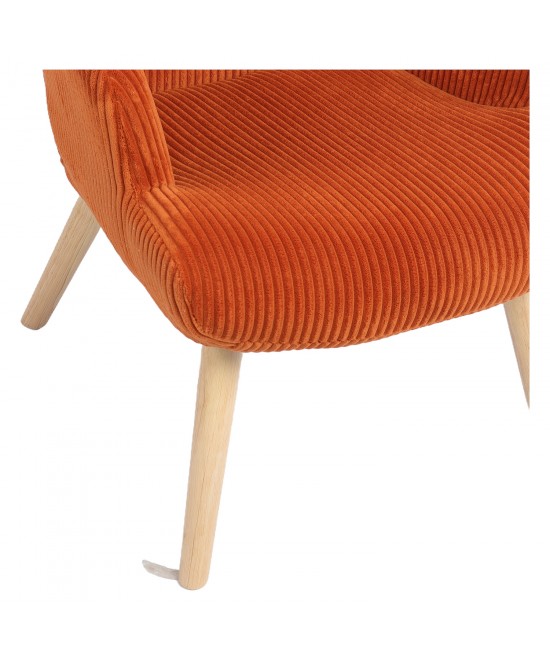 Πολυθρόνα ArteLibre LIRA Σάπιο Μήλο Ύφασμα Κοτλέ/Ξύλο 94.5x64x70.5cm