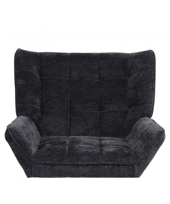 Πολυθρόνα ArteLibre TIVA Μαύρο Ύφασμα Σενίλ/Μέταλλο 84x78x77cm