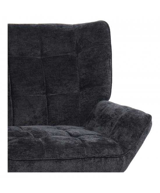 Πολυθρόνα ArteLibre TIVA Μαύρο Ύφασμα Σενίλ/Μέταλλο 84x78x77cm