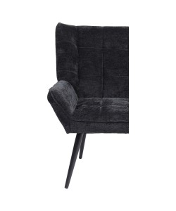 Πολυθρόνα ArteLibre TIVA Μαύρο Ύφασμα Σενίλ/Μέταλλο 84x78x77cm