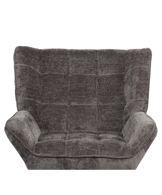 Πολυθρόνα ArteLibre TIVA Γκρι Σκούρο Ύφασμα Σενίλ/Μέταλλο 84x78x77cm