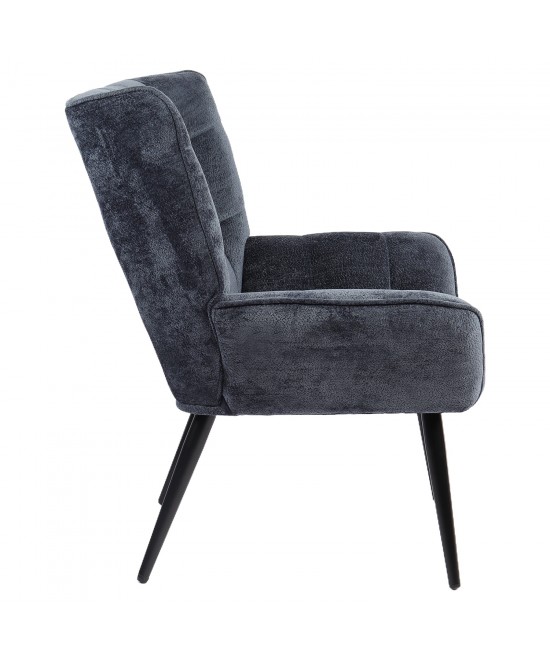 Πολυθρόνα ArteLibre TIVA Μπλε Ύφασμα Σενίλ/Μέταλλο 84x78x77cm