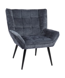 Πολυθρόνα ArteLibre TIVA Μπλε Ύφασμα Σενίλ/Μέταλλο 84x78x77cm