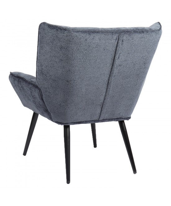 Πολυθρόνα ArteLibre TIVA Μπλε Ύφασμα Σενίλ/Μέταλλο 84x78x77cm