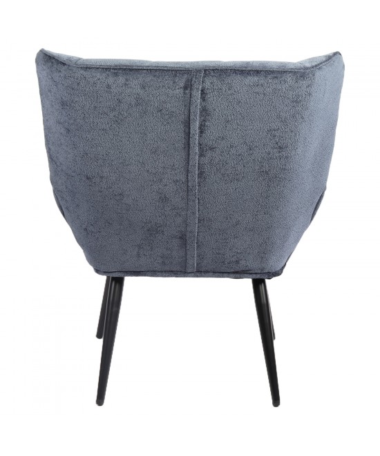 Πολυθρόνα ArteLibre TIVA Μπλε Ύφασμα Σενίλ/Μέταλλο 84x78x77cm