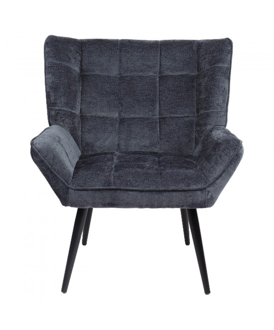 Πολυθρόνα ArteLibre TIVA Μπλε Ύφασμα Σενίλ/Μέταλλο 84x78x77cm