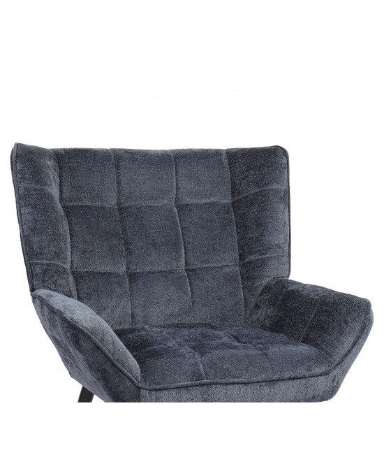 Πολυθρόνα ArteLibre TIVA Μπλε Ύφασμα Σενίλ/Μέταλλο 84x78x77cm