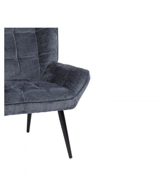 Πολυθρόνα ArteLibre TIVA Μπλε Ύφασμα Σενίλ/Μέταλλο 84x78x77cm