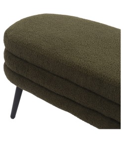 Παγκάκι Ottoman ArteLibre TONDO Πράσινο Ύφασμα Teddy/Μέταλλο 42x112x44cm
