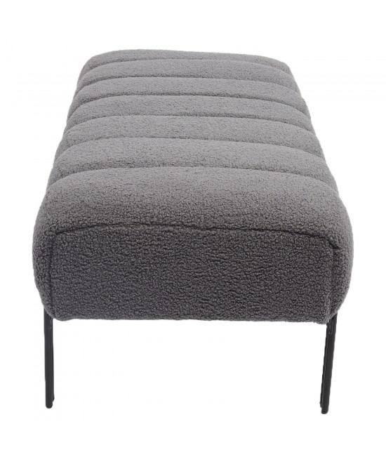 Παγκάκι Ottoman ArteLibre KUBO Γκρι Ύφασμα Teddy/Μέταλλο 40x116.5x50cm