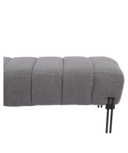Παγκάκι Ottoman ArteLibre KUBO Γκρι Ύφασμα Teddy/Μέταλλο 40x116.5x50cm