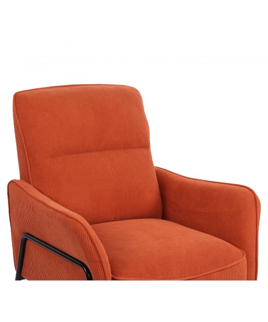 Πολυθρόνα ArteLibre ELAN Σάπιο Μήλο Ύφασμα Κοτλέ/Μέταλλο 94x77x82cm