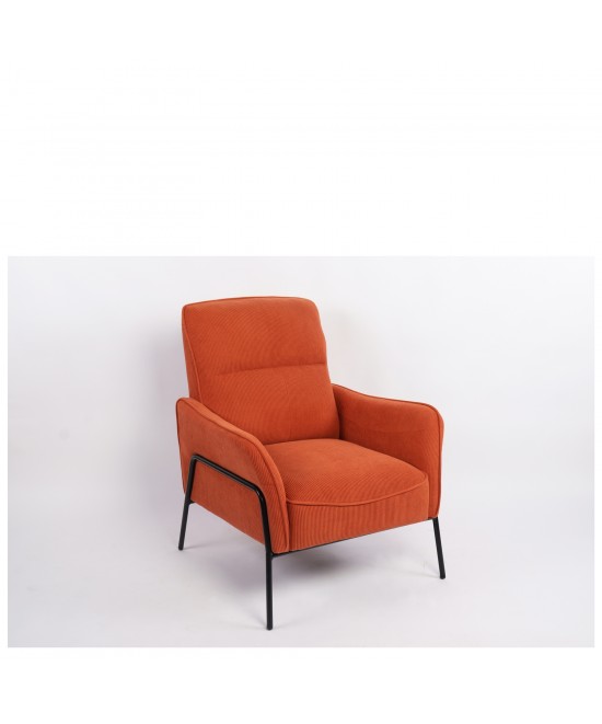 Πολυθρόνα ArteLibre ELAN Σάπιο Μήλο Ύφασμα Κοτλέ/Μέταλλο 94x77x82cm