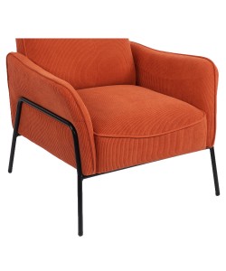 Πολυθρόνα ArteLibre ELAN Σάπιο Μήλο Ύφασμα Κοτλέ/Μέταλλο 94x77x82cm