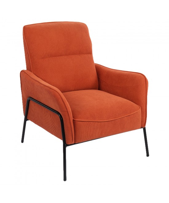 Πολυθρόνα ArteLibre ELAN Σάπιο Μήλο Ύφασμα Κοτλέ/Μέταλλο 94x77x82cm