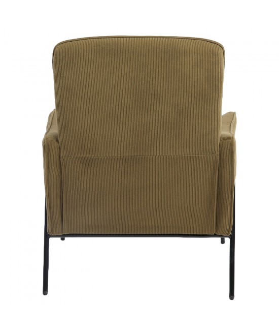 Πολυθρόνα ArteLibre ELAN Πράσινο Ύφασμα Κοτλέ/Μέταλλο 94x77x82cm