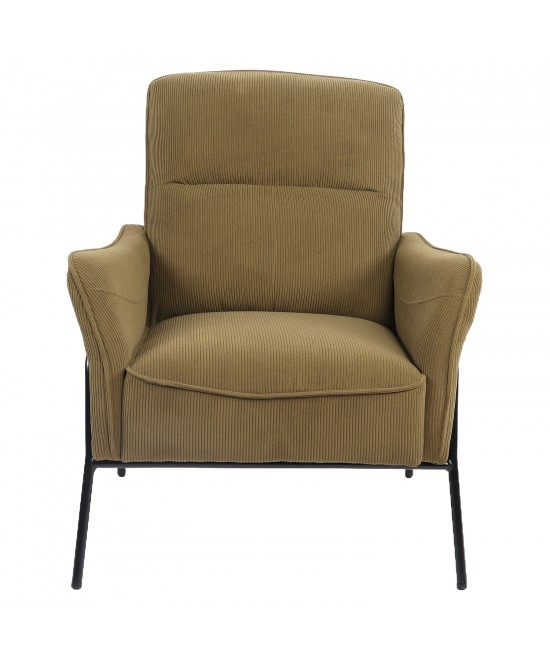 Πολυθρόνα ArteLibre ELAN Πράσινο Ύφασμα Κοτλέ/Μέταλλο 94x77x82cm