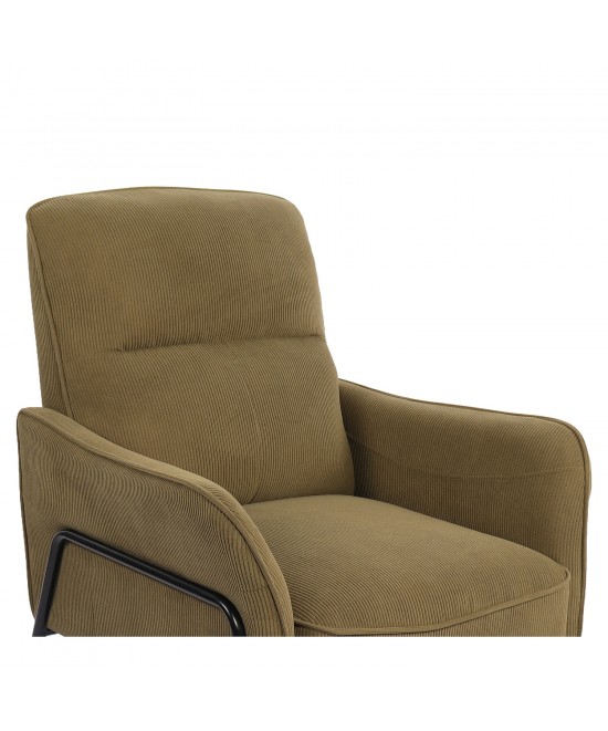 Πολυθρόνα ArteLibre ELAN Πράσινο Ύφασμα Κοτλέ/Μέταλλο 94x77x82cm