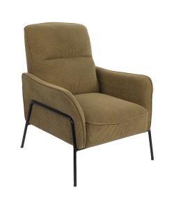 Πολυθρόνα ArteLibre ELAN Πράσινο Ύφασμα Κοτλέ/Μέταλλο 94x77x82cm