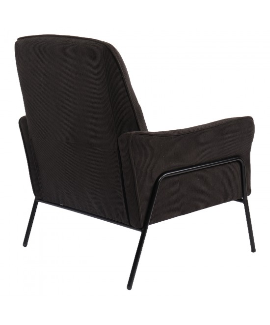 Πολυθρόνα ArteLibre ELAN Μαύρο Ύφασμα Κοτλέ/Μέταλλο 94x77x82cm