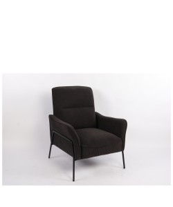Πολυθρόνα ArteLibre ELAN Μαύρο Ύφασμα Κοτλέ/Μέταλλο 94x77x82cm
