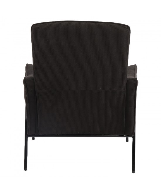 Πολυθρόνα ArteLibre ELAN Μαύρο Ύφασμα Κοτλέ/Μέταλλο 94x77x82cm