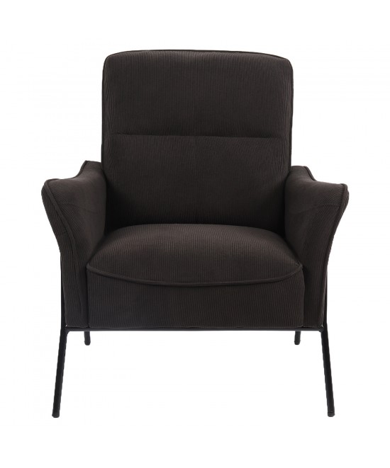 Πολυθρόνα ArteLibre ELAN Μαύρο Ύφασμα Κοτλέ/Μέταλλο 94x77x82cm
