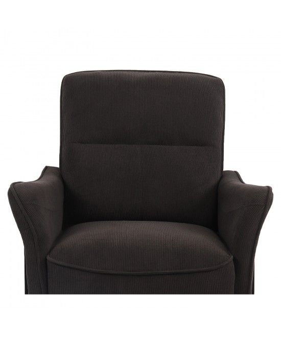 Πολυθρόνα ArteLibre ELAN Μαύρο Ύφασμα Κοτλέ/Μέταλλο 94x77x82cm