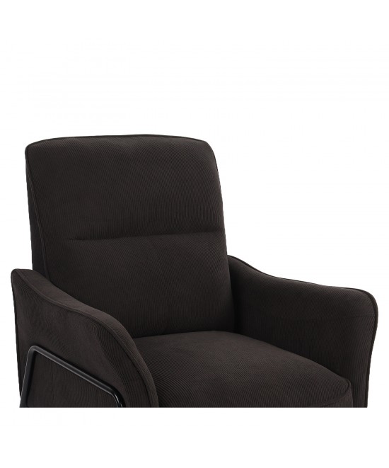 Πολυθρόνα ArteLibre ELAN Μαύρο Ύφασμα Κοτλέ/Μέταλλο 94x77x82cm