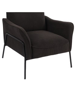 Πολυθρόνα ArteLibre ELAN Μαύρο Ύφασμα Κοτλέ/Μέταλλο 94x77x82cm