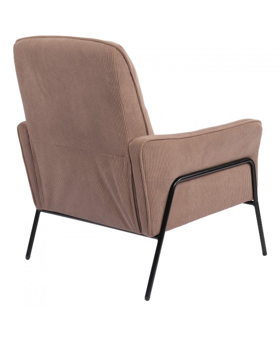 Πολυθρόνα ArteLibre ELAN Taupe Ύφασμα Κοτλέ/Μέταλλο 94x77x82cm