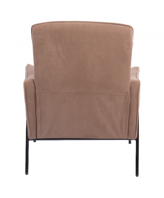 Πολυθρόνα ArteLibre ELAN Taupe Ύφασμα Κοτλέ/Μέταλλο 94x77x82cm