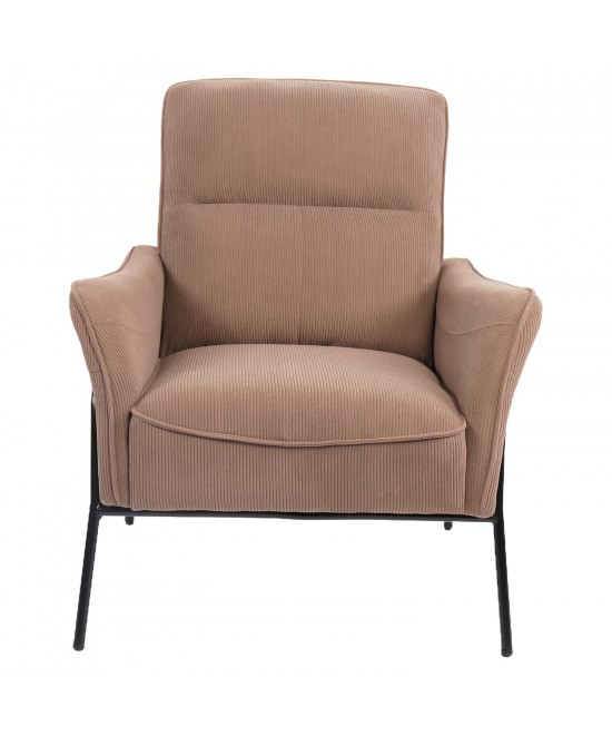 Πολυθρόνα ArteLibre ELAN Taupe Ύφασμα Κοτλέ/Μέταλλο 94x77x82cm