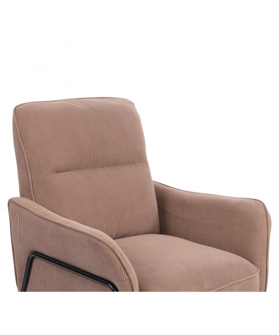 Πολυθρόνα ArteLibre ELAN Taupe Ύφασμα Κοτλέ/Μέταλλο 94x77x82cm