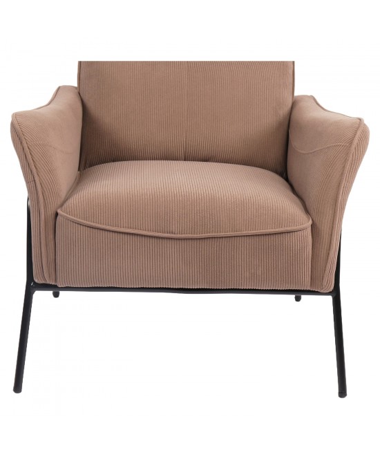 Πολυθρόνα ArteLibre ELAN Taupe Ύφασμα Κοτλέ/Μέταλλο 94x77x82cm