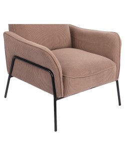 Πολυθρόνα ArteLibre ELAN Taupe Ύφασμα Κοτλέ/Μέταλλο 94x77x82cm