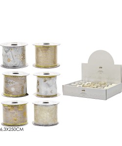 Χριστουγεννιάτικη Κορδέλα Πολύχρωμο 6.3x250cm Σε 6 Σχέδια Χριστουγεννιάτικη Κορδέλα Πολύχρωμο 6.3x250cm Σε 6 Σχέδια