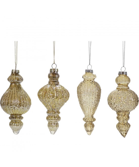 Χριστουγεννιάτικο Γυάλινο Κρεμαστό Χρυσό 13.5cm Σε 4 Σχέδια Χριστουγεννιάτικο Γυάλινο Κρεμαστό Χρυσό 13.5cm Σε 4 Σχέδια