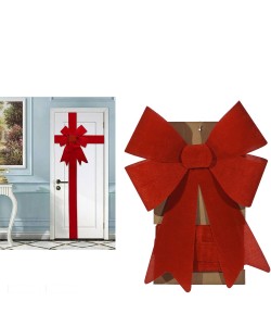 Χριστουγεννιάτικος Φιόγκος Πόρτας Κόκκινο 50x66cm