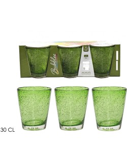 Ποτήρια Πράσινο Γυαλί 30cl 3Τμχ