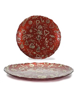 Χριστουγεννιάτικο Πιάτο Κόκκινο/Χρυσό 32cm Χριστουγεννιάτικο Πιάτο Κόκκινο/Χρυσό 32cm